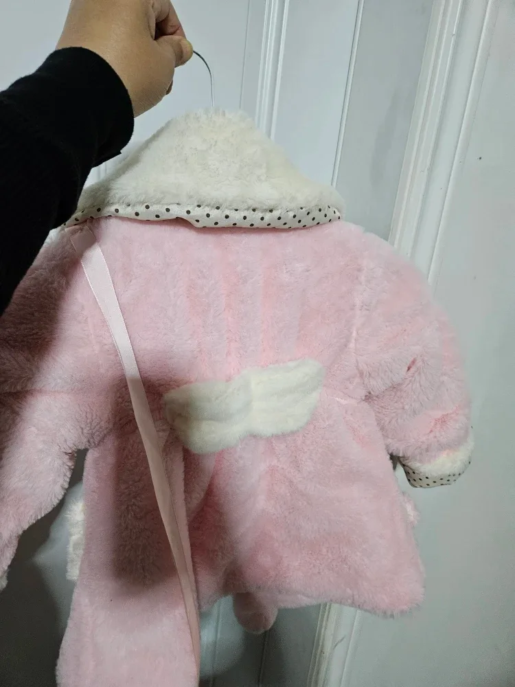 Pink Angel Wing Winter Coat - Size 8 image indicator(2)