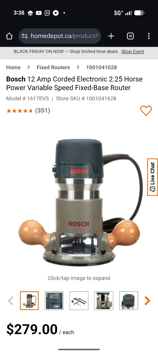 Bosch 12 Amp Corded Electronic Router image indicator(5)