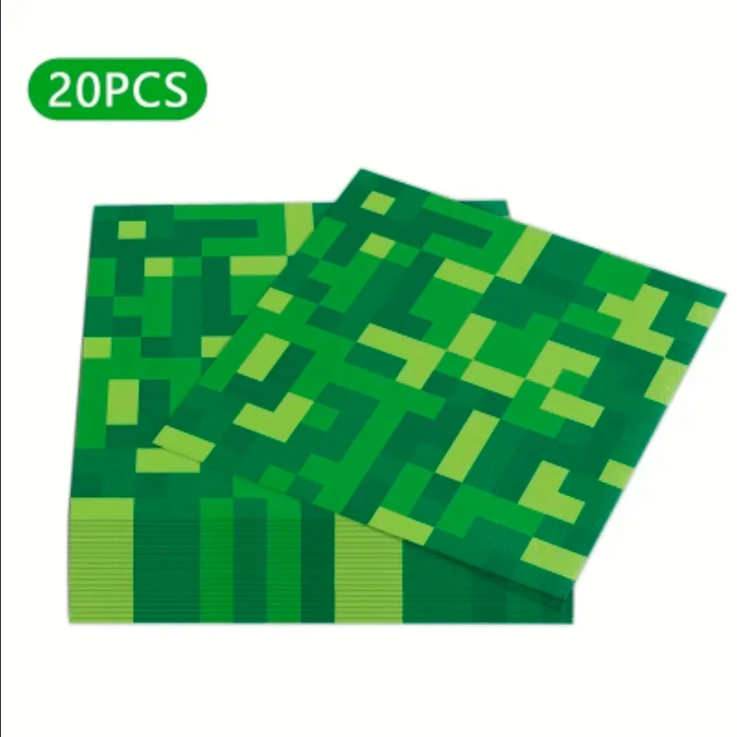 Minecraft Party Tissue Napkins - 20pcs