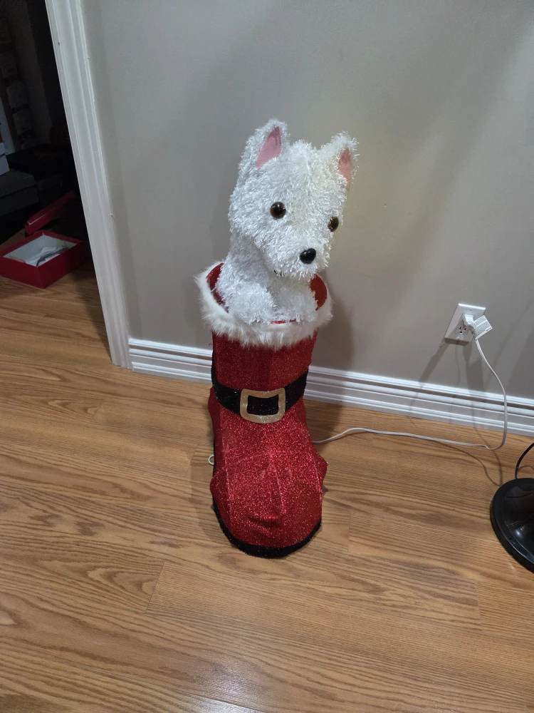 Dog in Santa Boot Christmas Decoration - photo 2