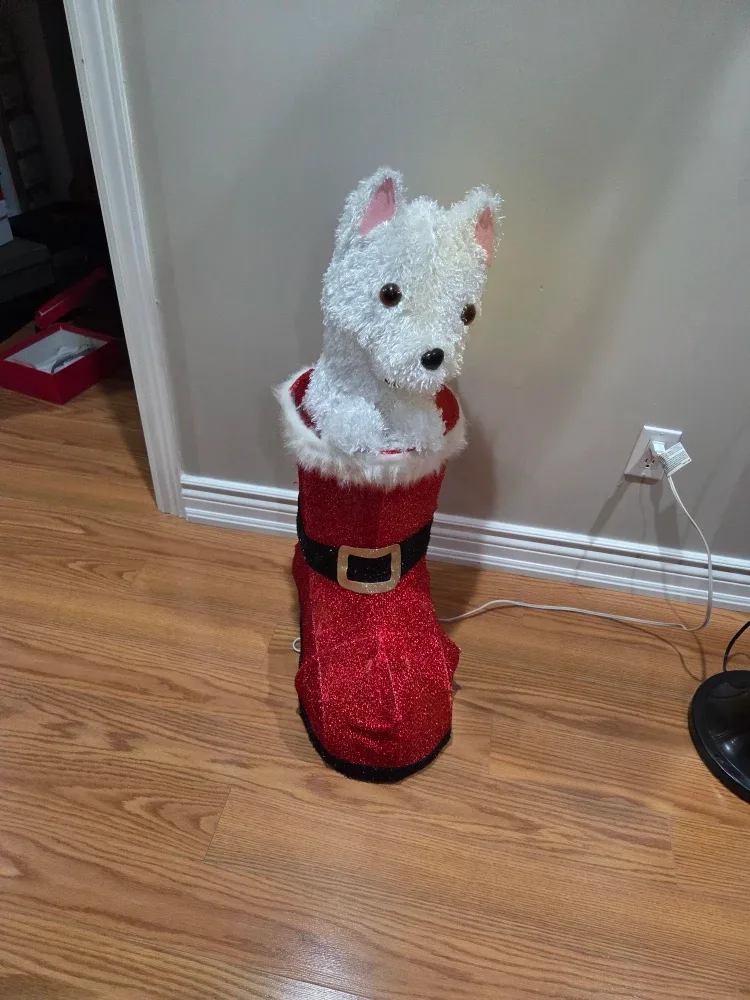 Dog in Santa Boot Christmas Decoration image indicator(2)