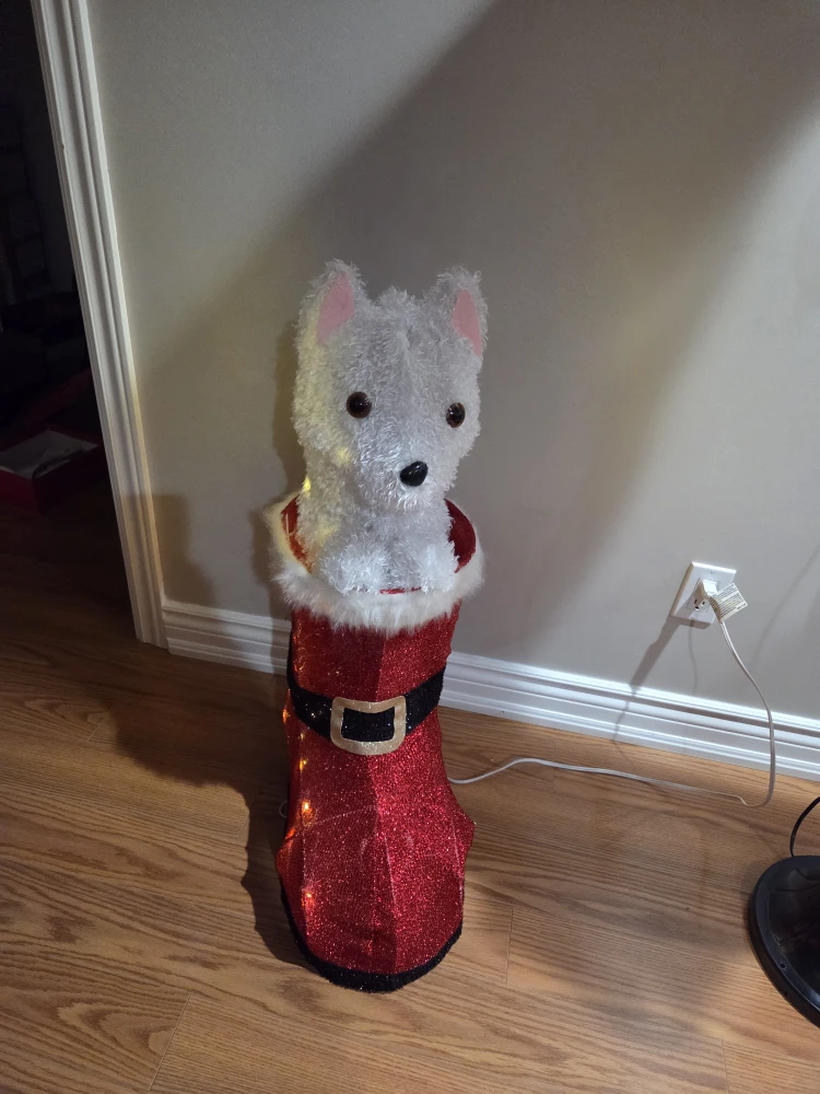 Dog in Santa Boot Christmas Decoration - photo 3