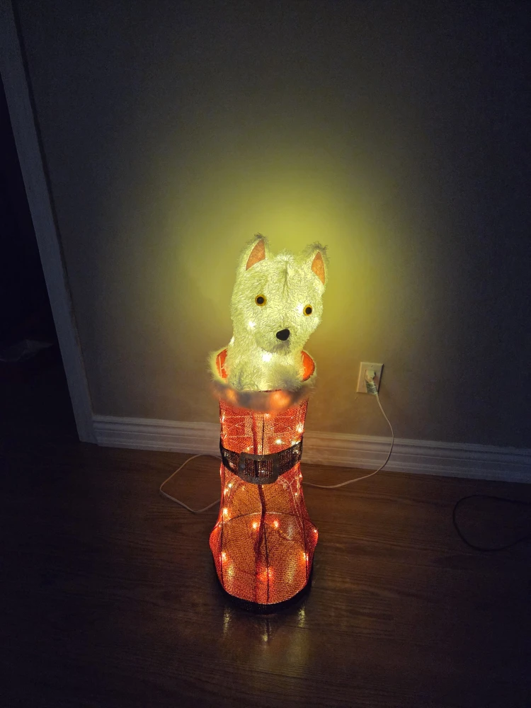 Dog in Santa Boot Christmas Decoration - photo 4