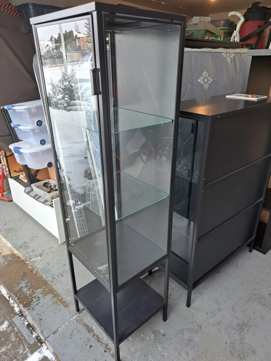 IKEA Fabrikor 2 Glass Cabinet Combination - Dark Grey image indicator(10)