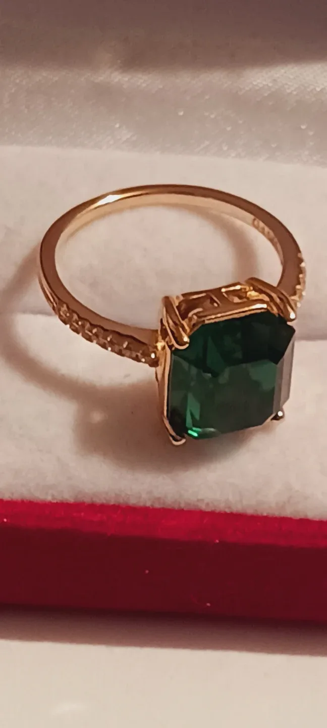 NEW !! GOLD OVERLAY STERLING SILVER 925 RING. 8. thumbnail