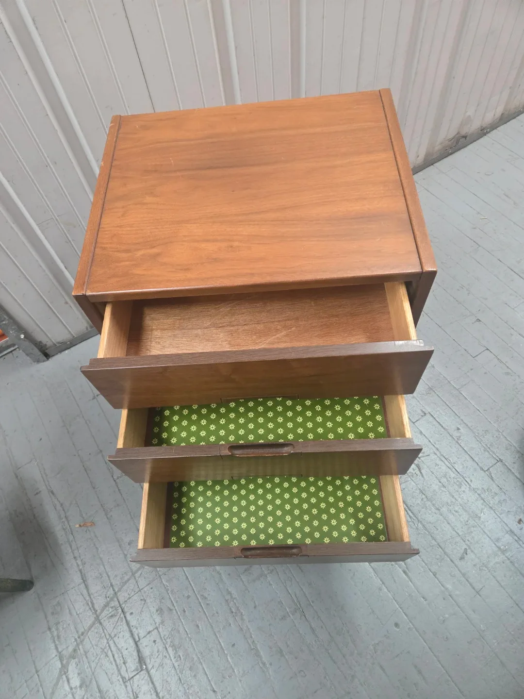 Wooden 2 draw file cabinet on wheeld image indicator(3)