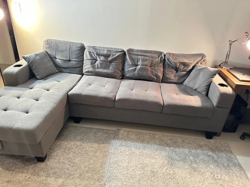 Grey Sectional Sofa with Ottoman image indicator(2)
