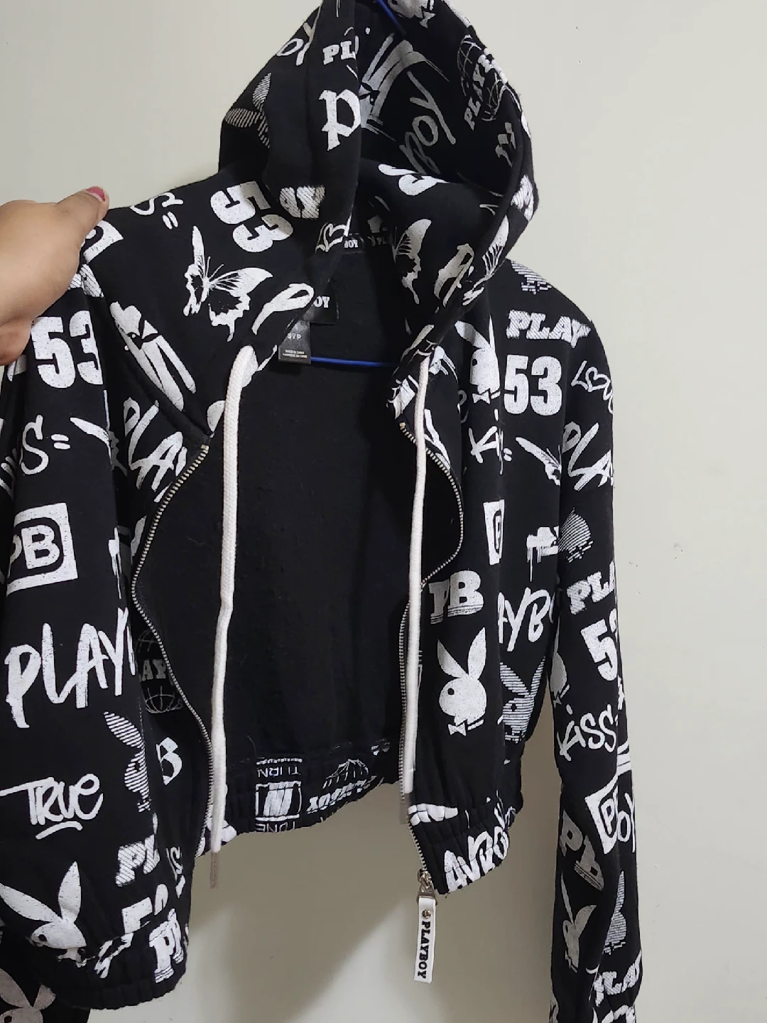 Playboy Black & White Zip-Up Hoodie - photo 5
