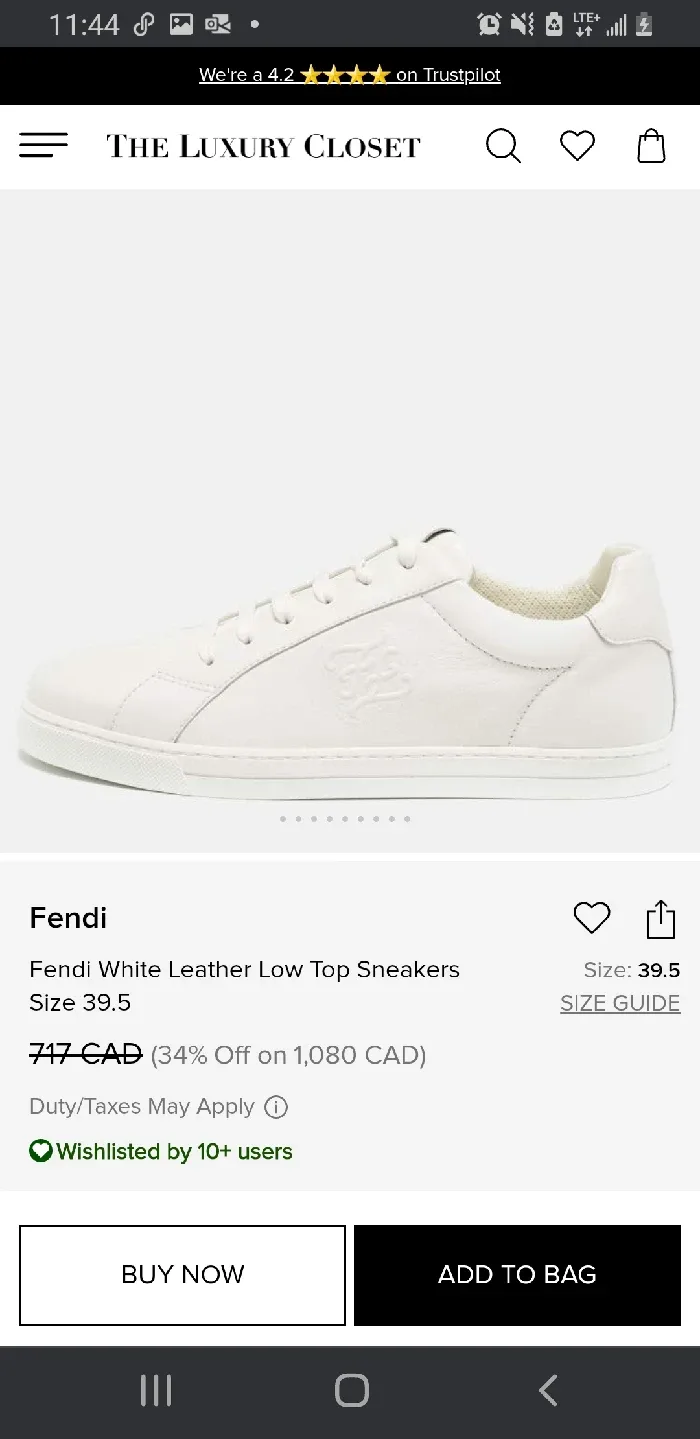 Fendi Calligraphy White Low Top Leather Sneakers sz 7 image indicator(8)