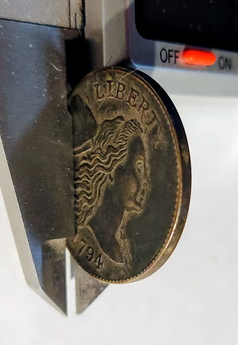 RARE  US UNCERTIFIED RESTRIKE 1X1 OLD COIN (1794) image indicator(2)