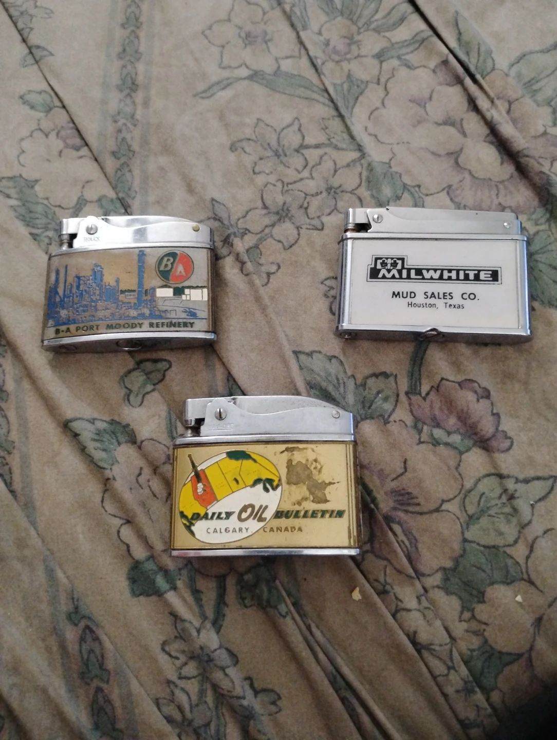 Vintage Advertising Lighters - BA, Milwhite, Daily Oil