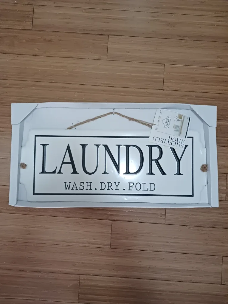 Sheffield Home “Laundry” Metal Wall Sign + FREE Laundry Basket image indicator(2)