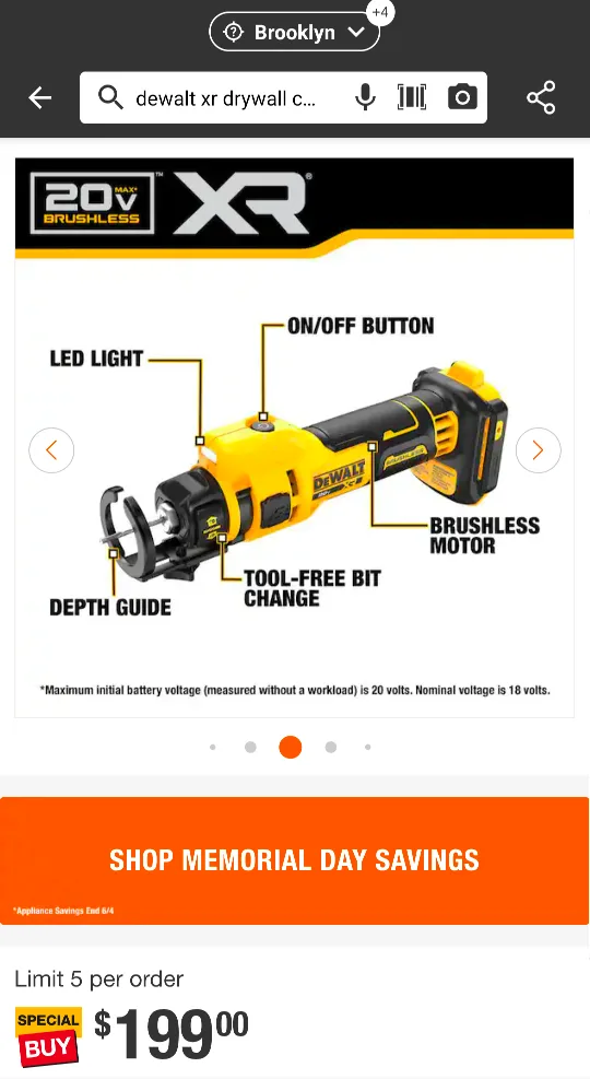 20V Max DeWalt ATOMIC Combo Kit + XR Drywall Cut Off Tool image indicator(3)