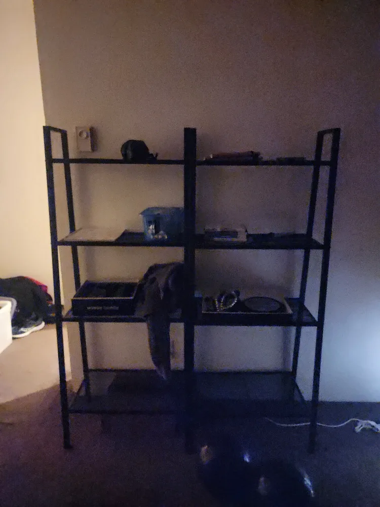 Two Black Metal Shelving Units image indicator(2)