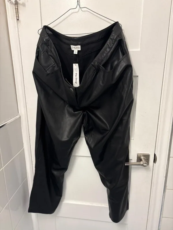 The Drop Faux Leather Pants, Size 3X, Black - New with Tags!
