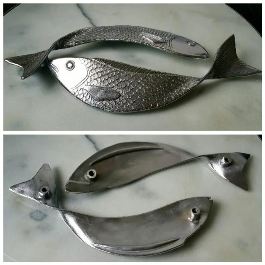 Chrome Fish-Shaped Door Handles - 37cm Length image indicator(2)