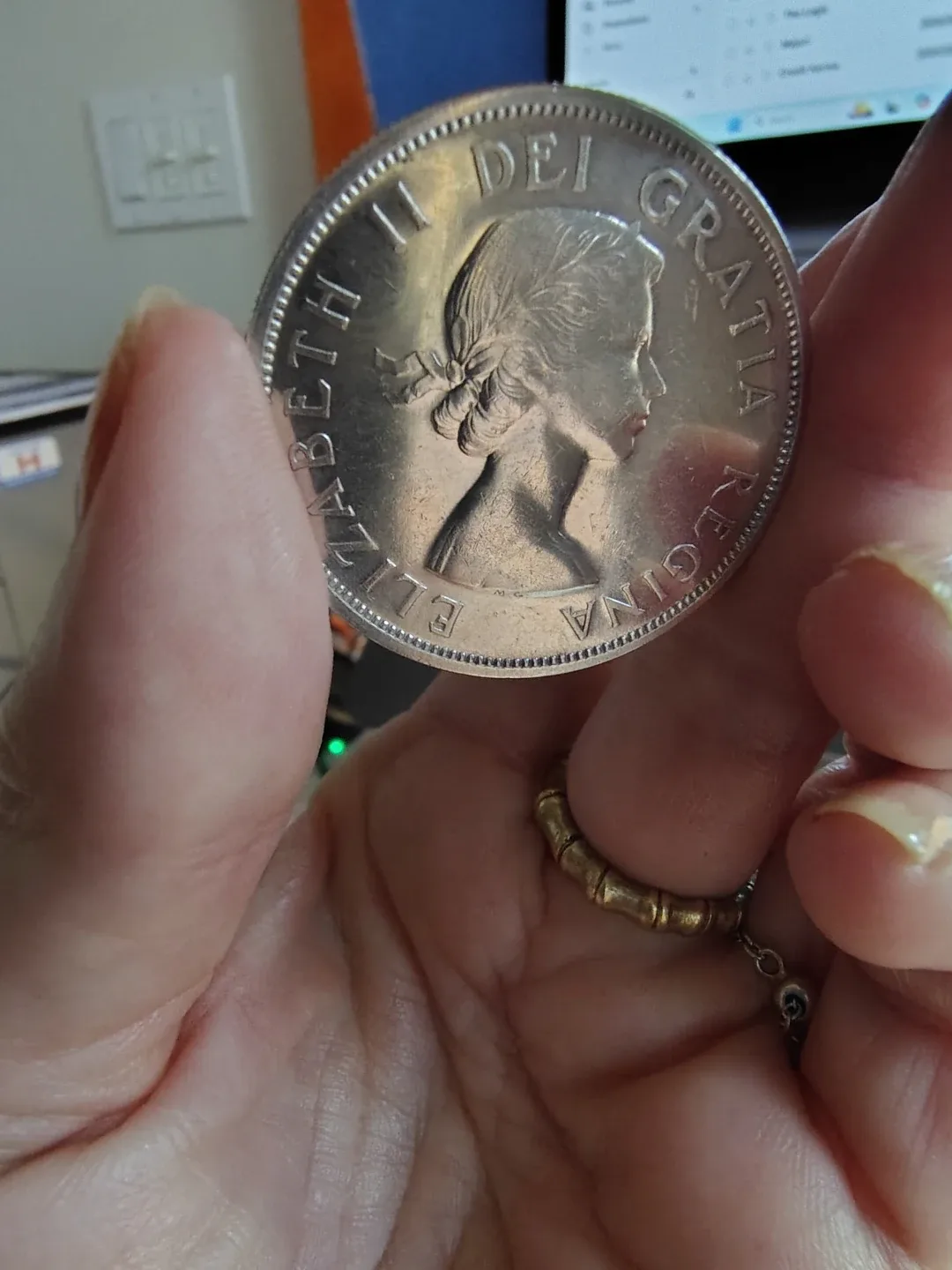 1958 Canada British Columbia Centennial Silver Dollar image indicator(4)