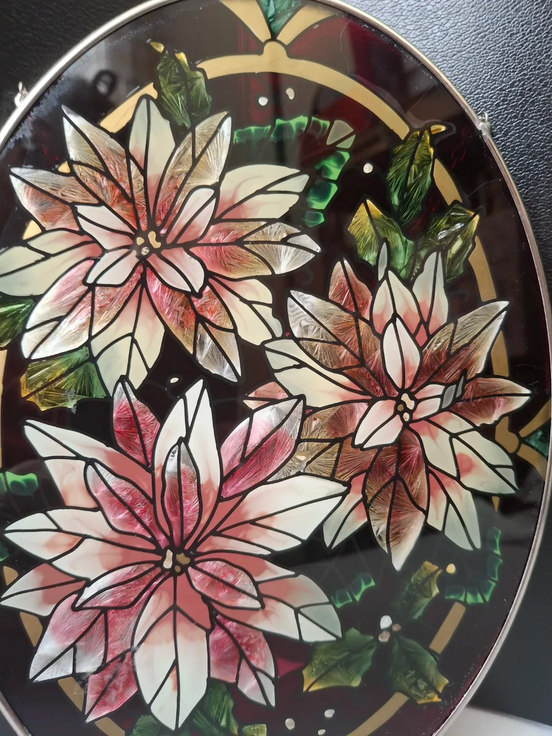 Stained Glass Poinsettia Window Hanging image indicator(2)