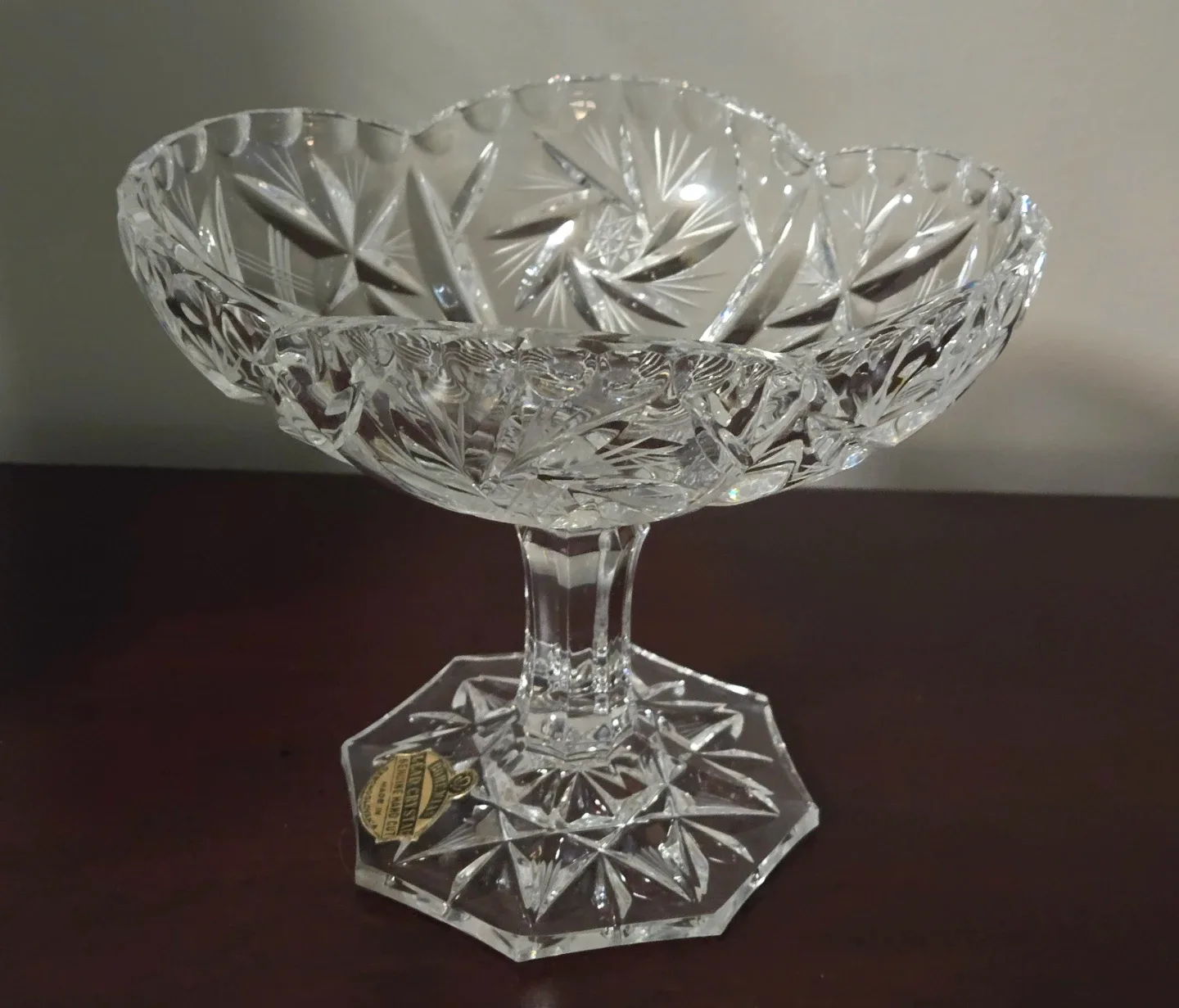 Vintage Bohemian Lead Crystal Genuine Hand Cut Bowl thumbnail