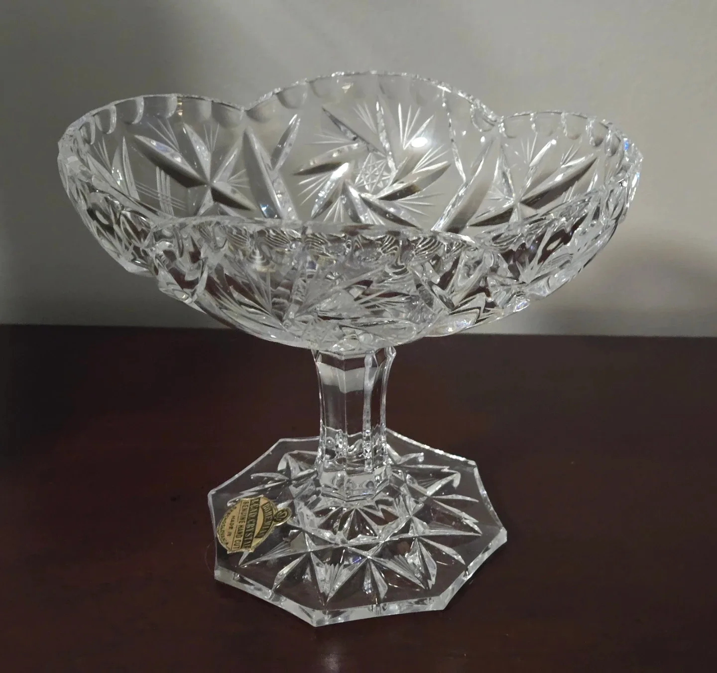 Vintage Bohemian Lead Crystal Genuine Hand Cut Bowl image indicator(2)