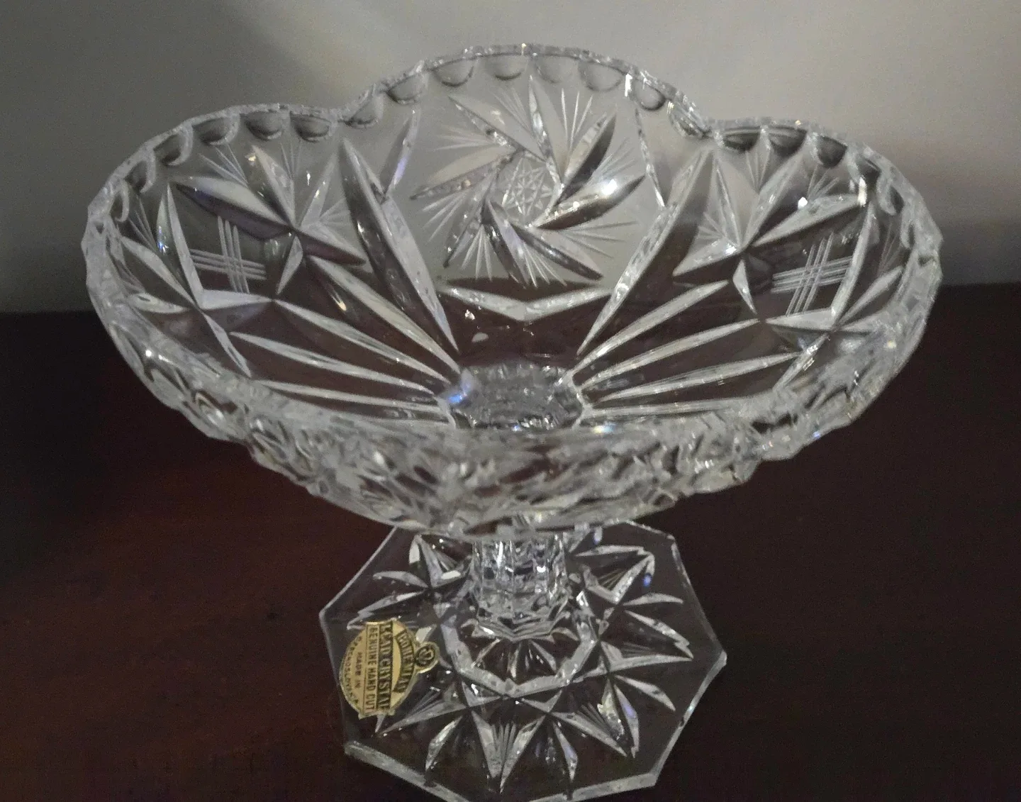 Vintage Bohemian Lead Crystal Genuine Hand Cut Bowl image indicator(4)