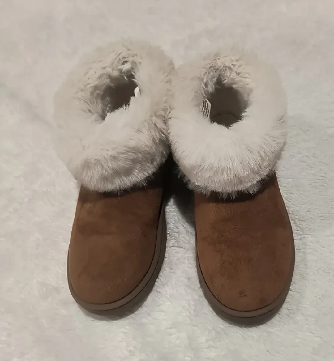 SO Girls' Chestnut Faux Fur Boots - Size 4 image indicator(9)