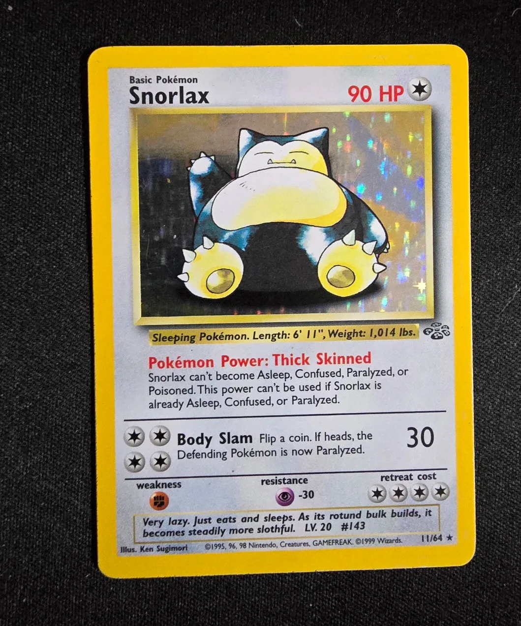 Snorlax 11/64  - Holo - Vintage  Pokemon Card