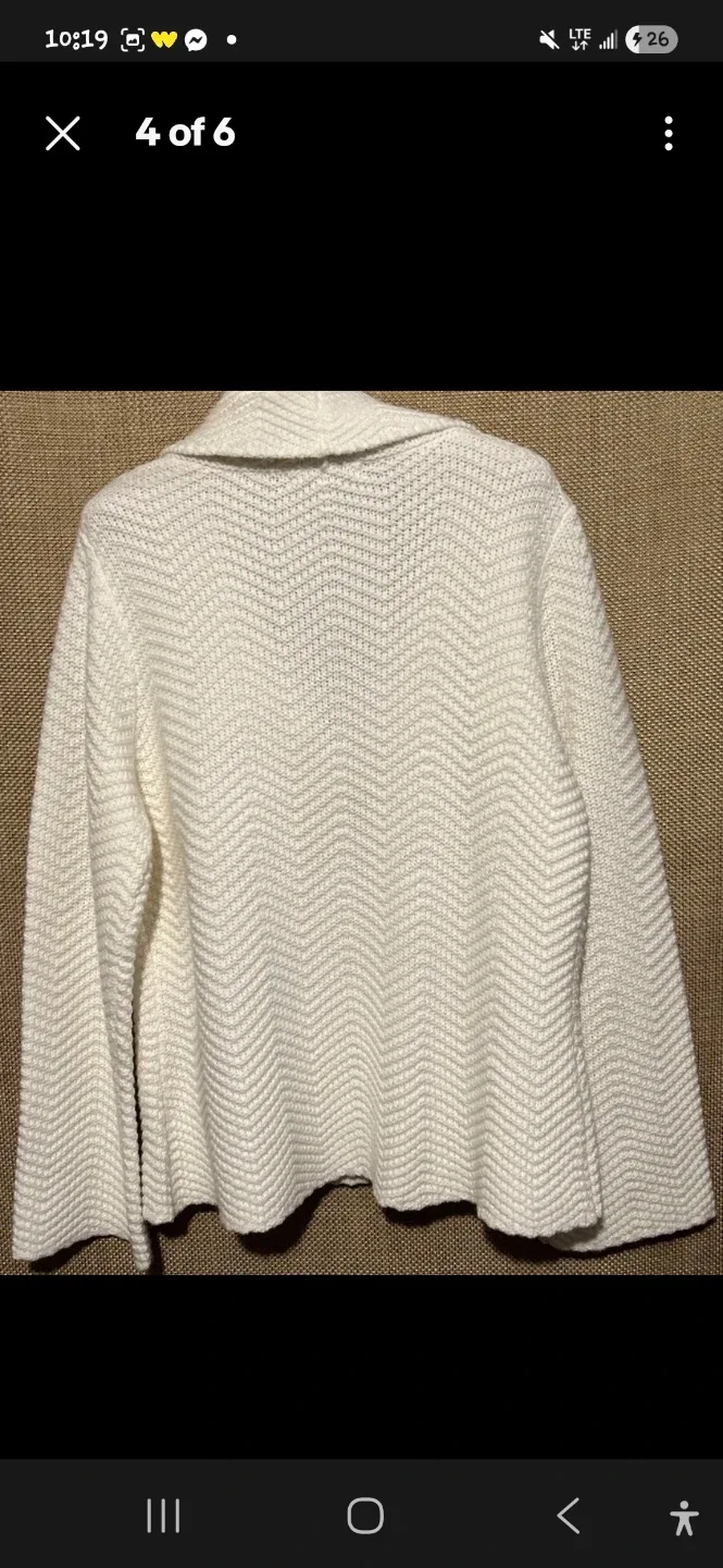 JM Collection Petite White Cardigan - Size M image indicator(2)