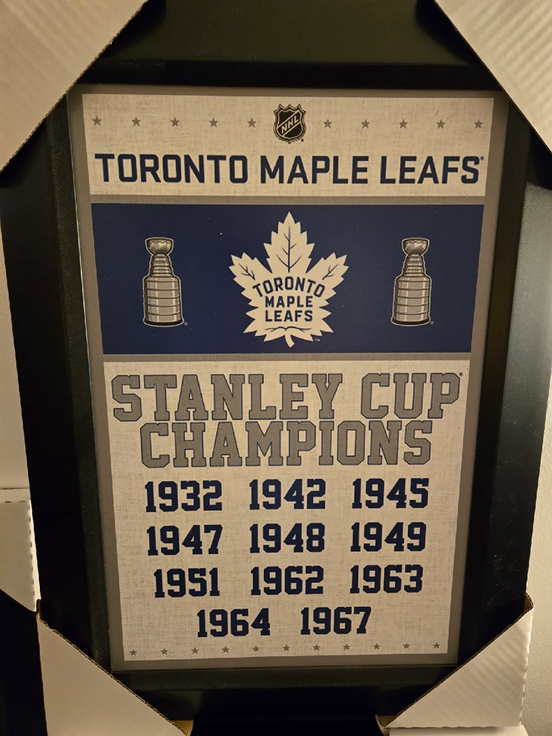 21x16 hockey stanley cup banner textured print frame