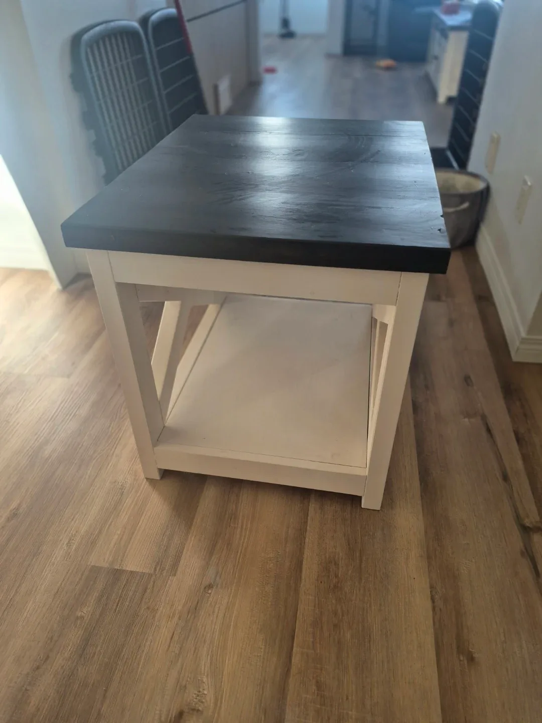 Custom Black & White Farmhouse Style End Table image indicator(3)