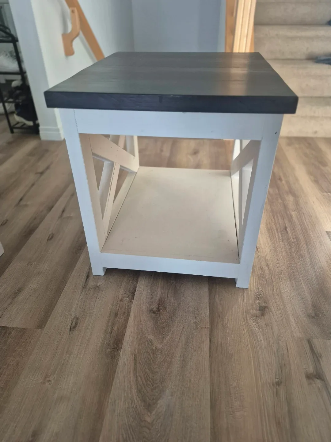 Custom Black & White Farmhouse Style End Table image indicator(5)