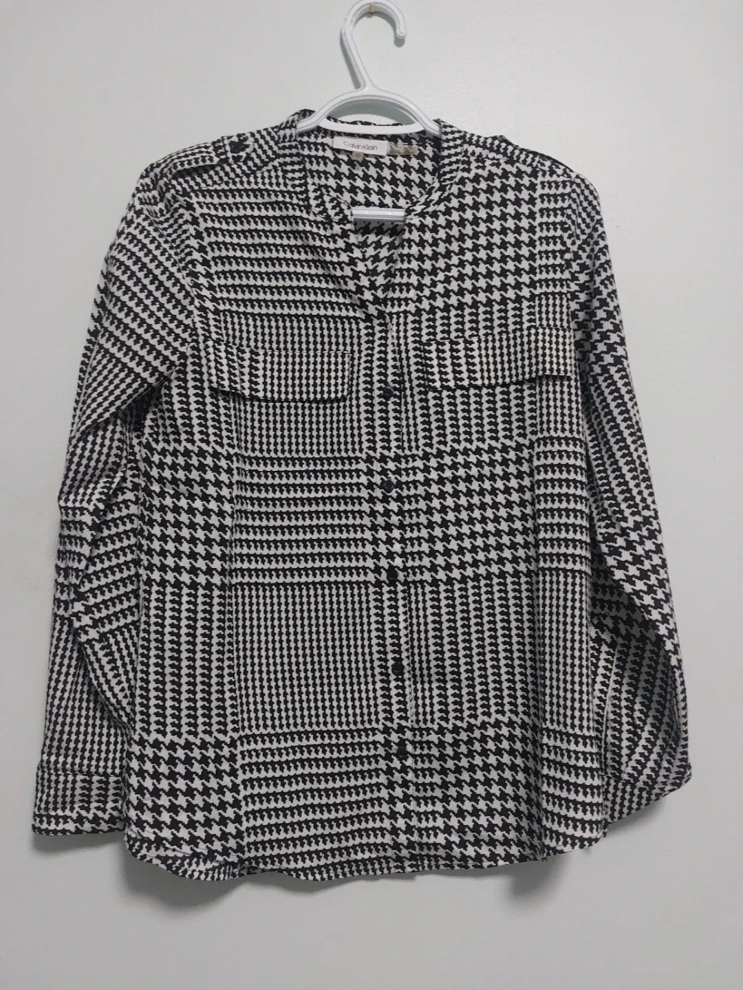 Calvin Klein Houndstooth Blouse thumbnail