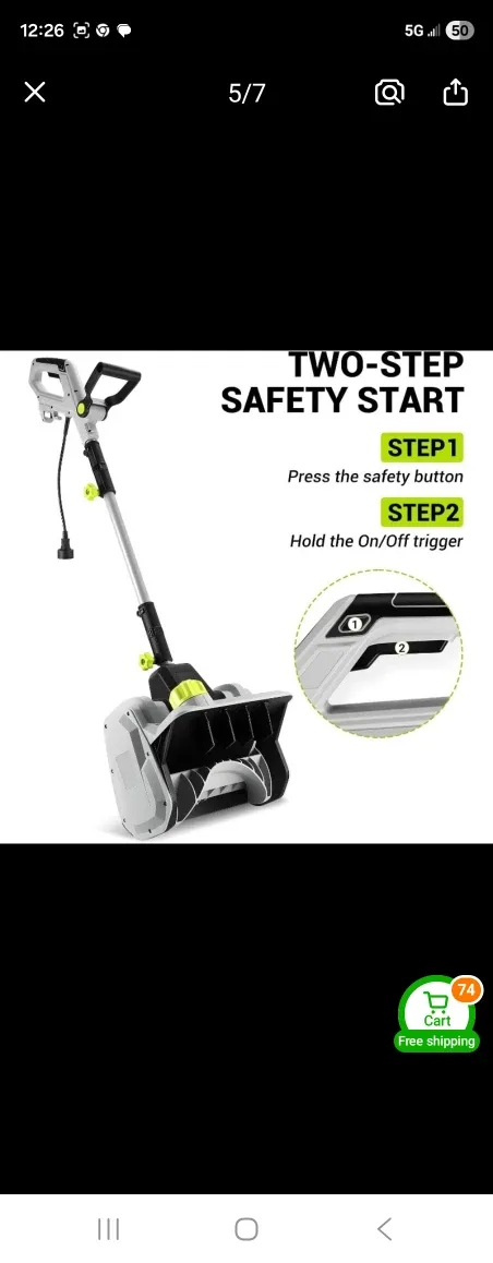 DEKO Electric Snow Shovel - 14" Clearing Width image indicator(5)