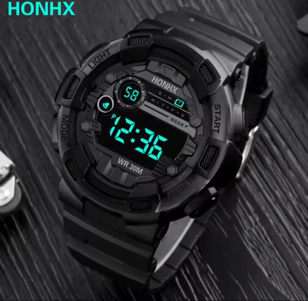 HONHX Digital Sports Watch - Black thumbnail