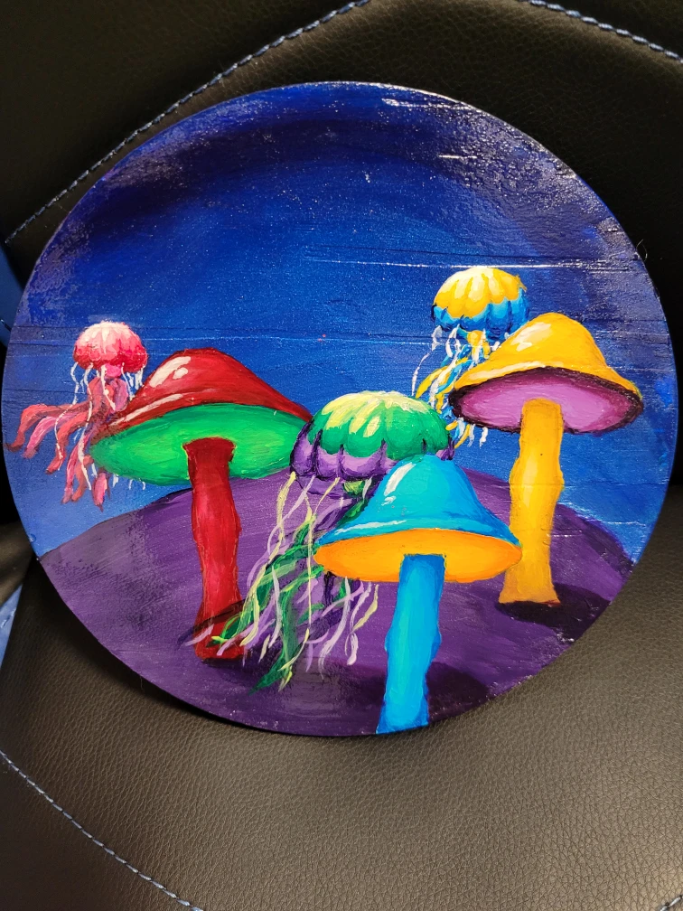Acrylic Art on Wood Circle