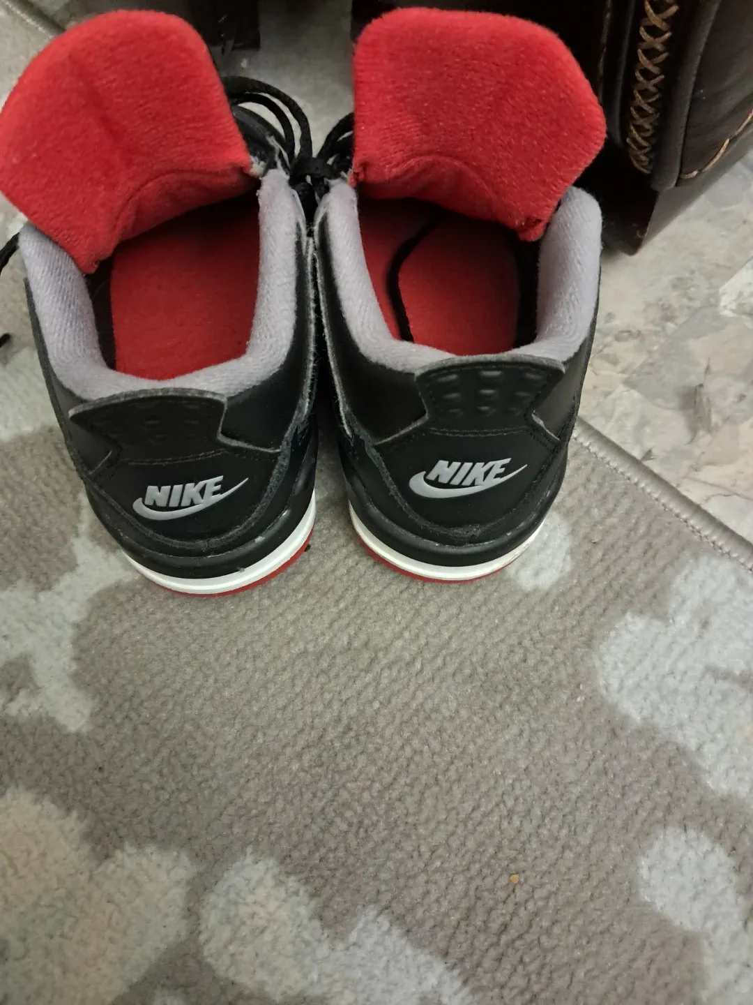 Nike Air Jordan 4 Retro Toddler Size 9C Black/Redkids image indicator(5)