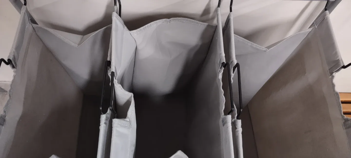 Triple Laundry Sorter Hamper - Grey. image indicator(2)