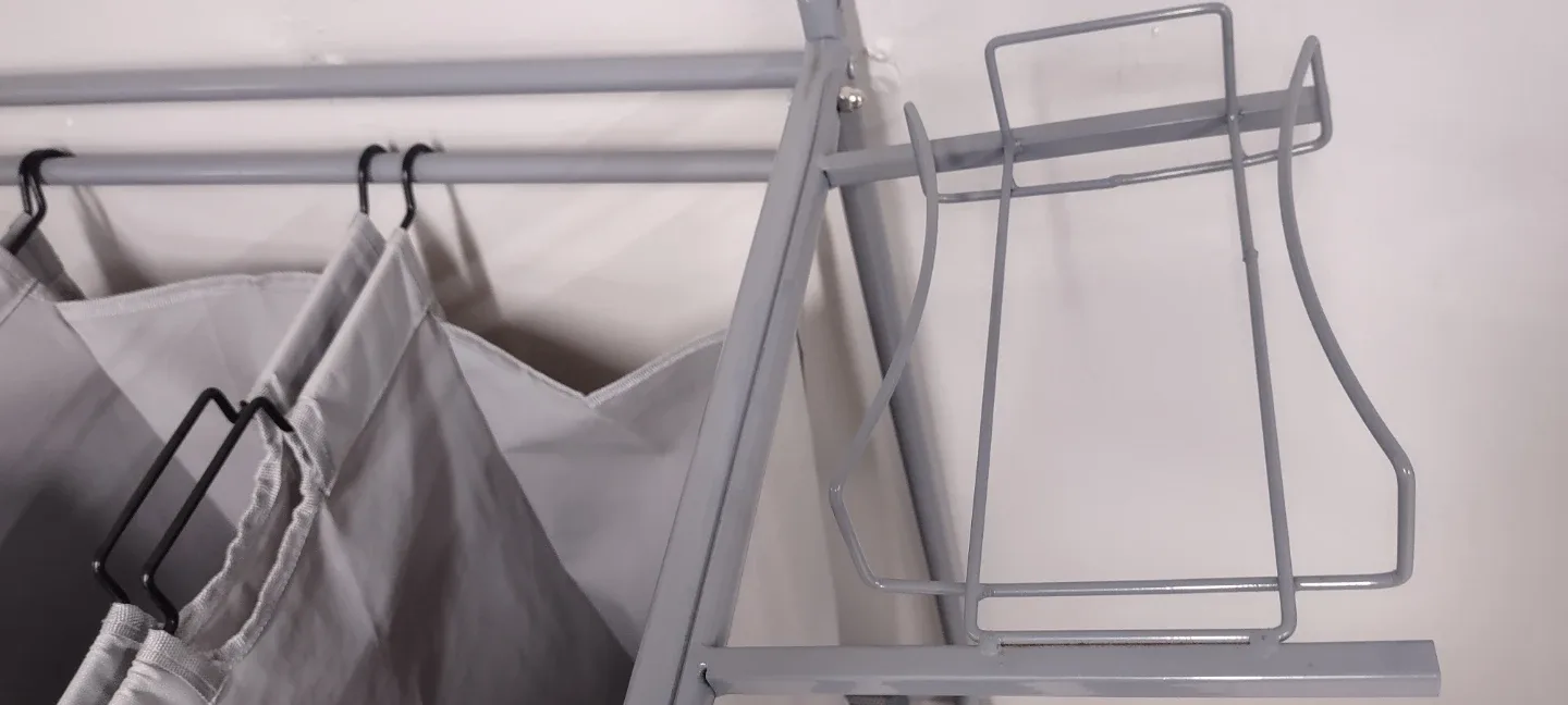 Triple Laundry Sorter Hamper - Grey. image indicator(4)