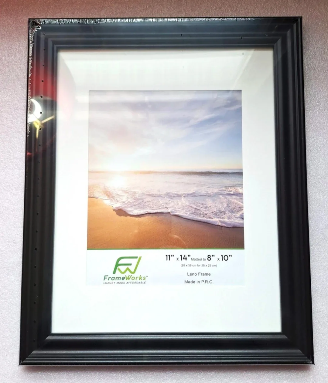 Lot - Two 11" x 14" Matted to 8" x 10" Black Wood Picture Frames image indicator(2)