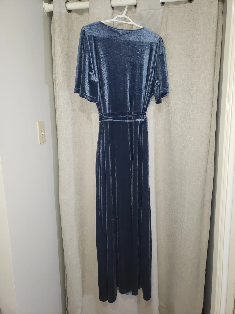 Blue Velvet Maxi Dress - Size XL - photo 4