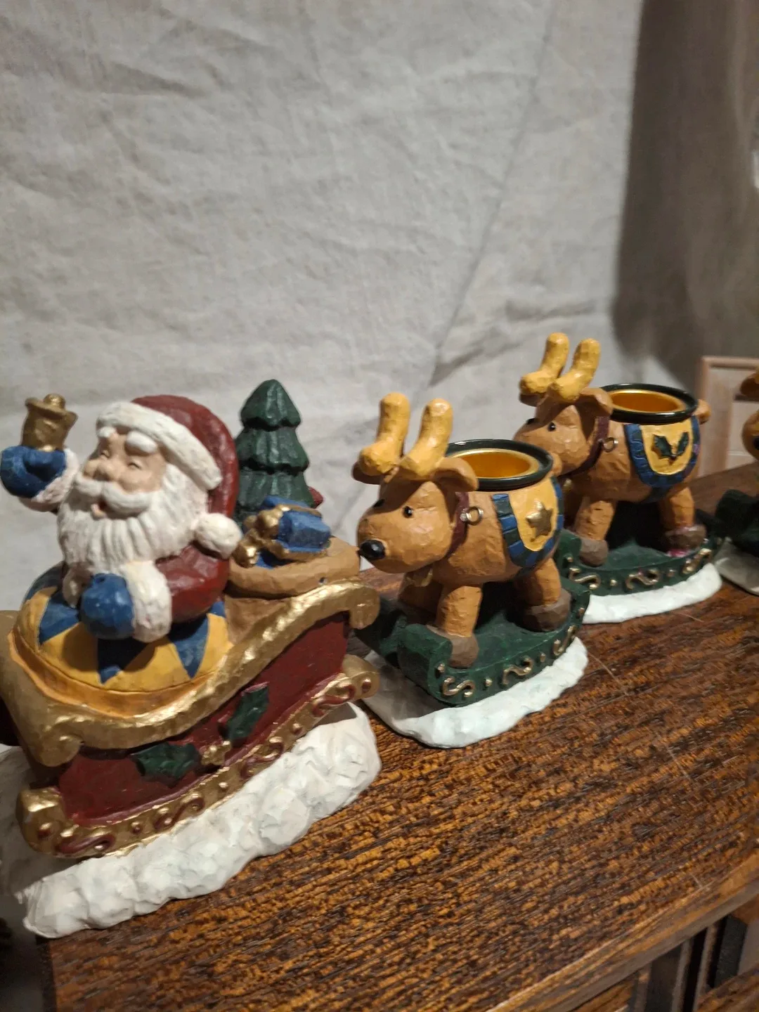 Santa and Reindeer Candle Holders image indicator(2)