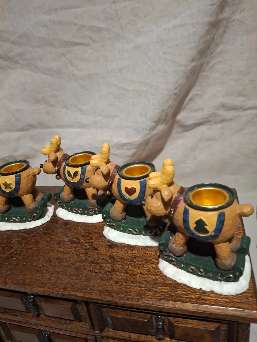 Santa and Reindeer Candle Holders image indicator(3)