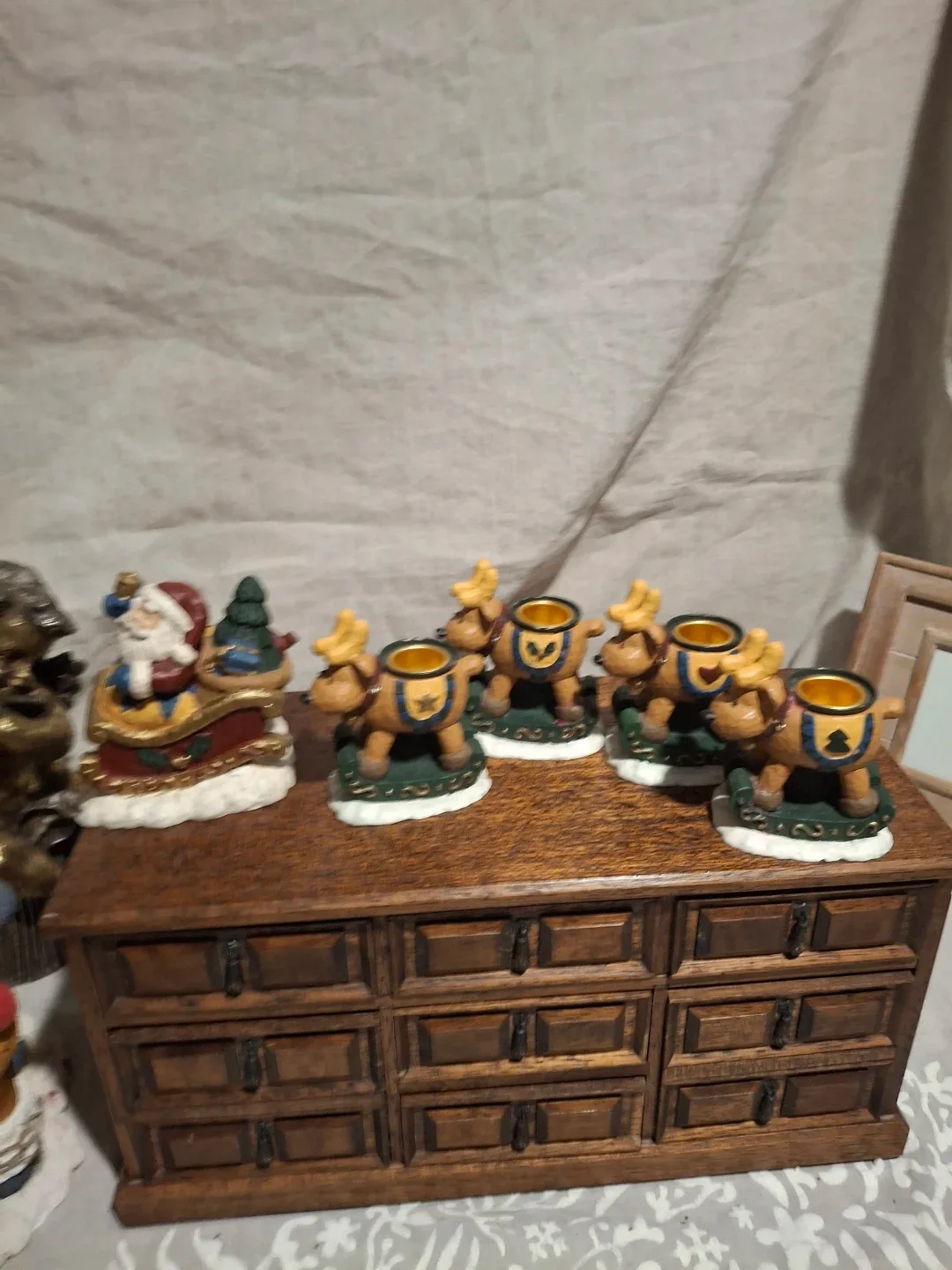 Santa and Reindeer Candle Holders image indicator(5)