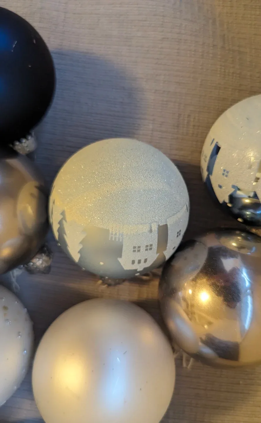 Christmas Ornaments - Silver, Blue, White image indicator(2)