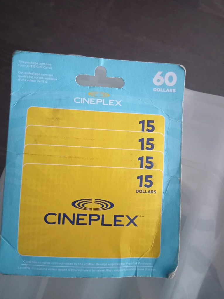 Last CALL. Cineplex 4 gift cards Perfect Stocking Stuff
