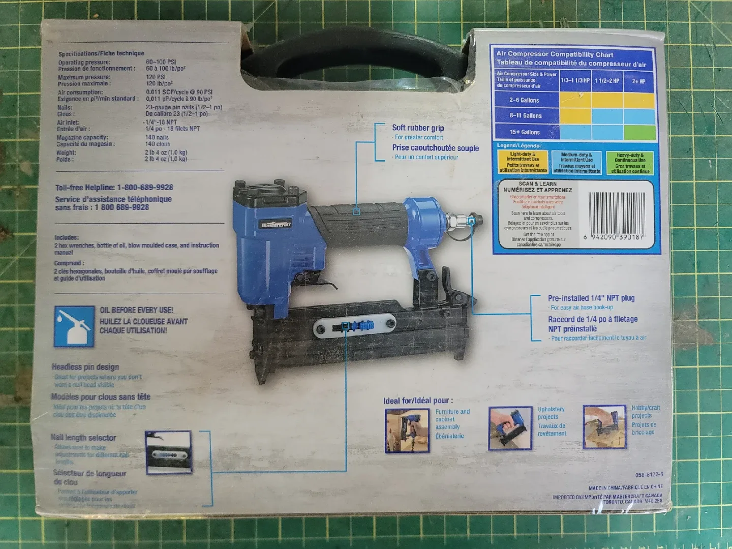🥕 Mastercraft Air-Powered Stapler & Pin Nailer Combo image indicator(3)