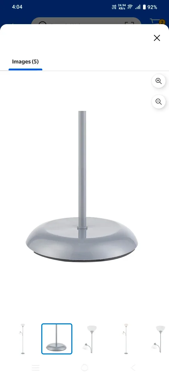 Silver Floor Lamp with Reading Light image indicator(3)