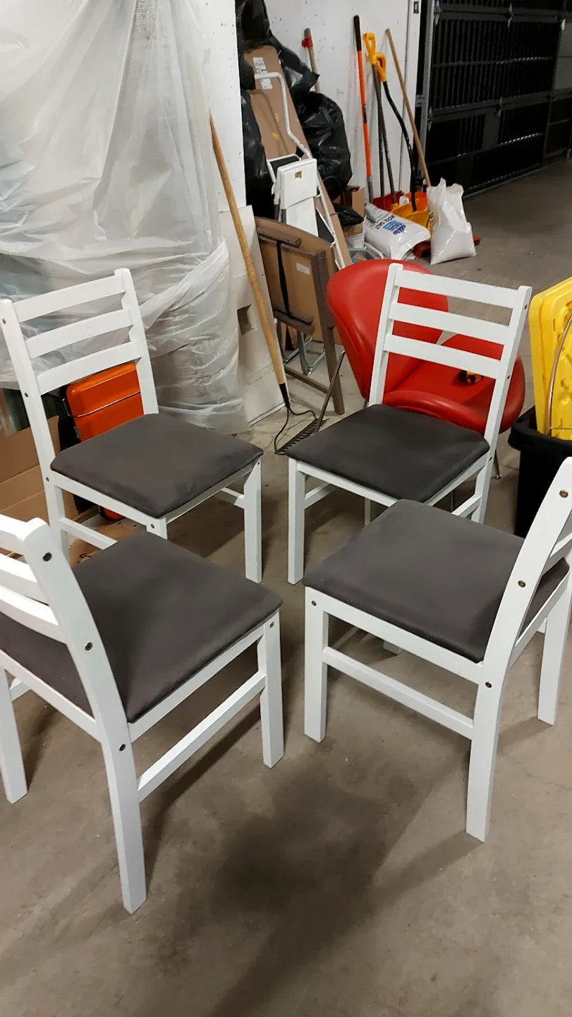 Set of 4 White Ikea Dining Chairs