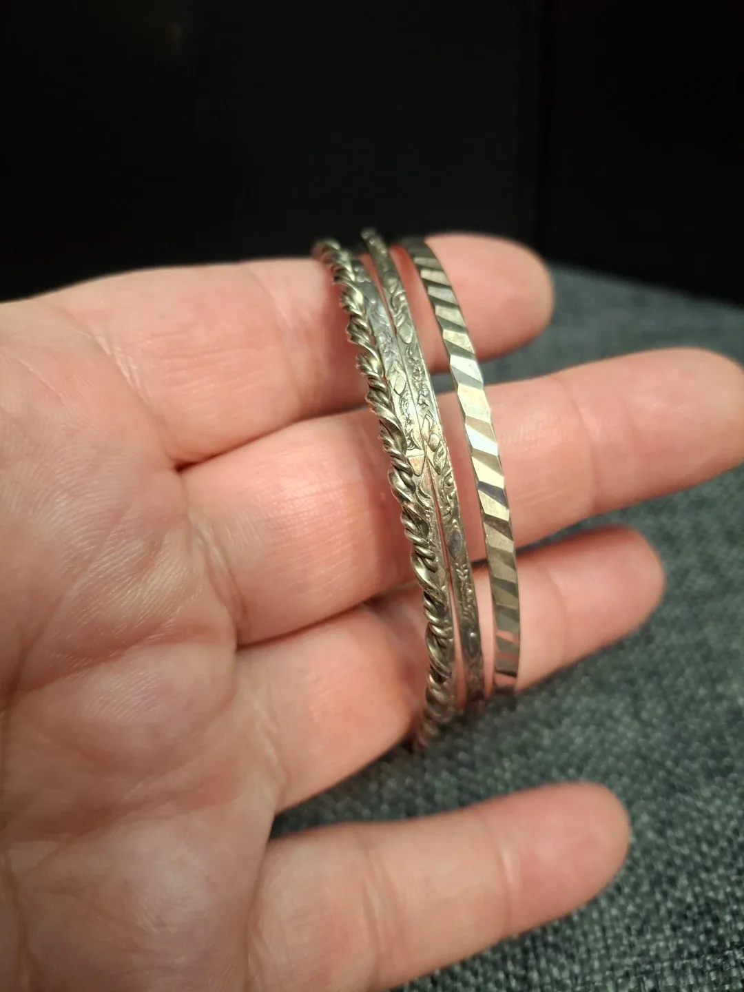 Sterling Silver Bangle Bracelet Set - 4 Pieces image indicator(2)