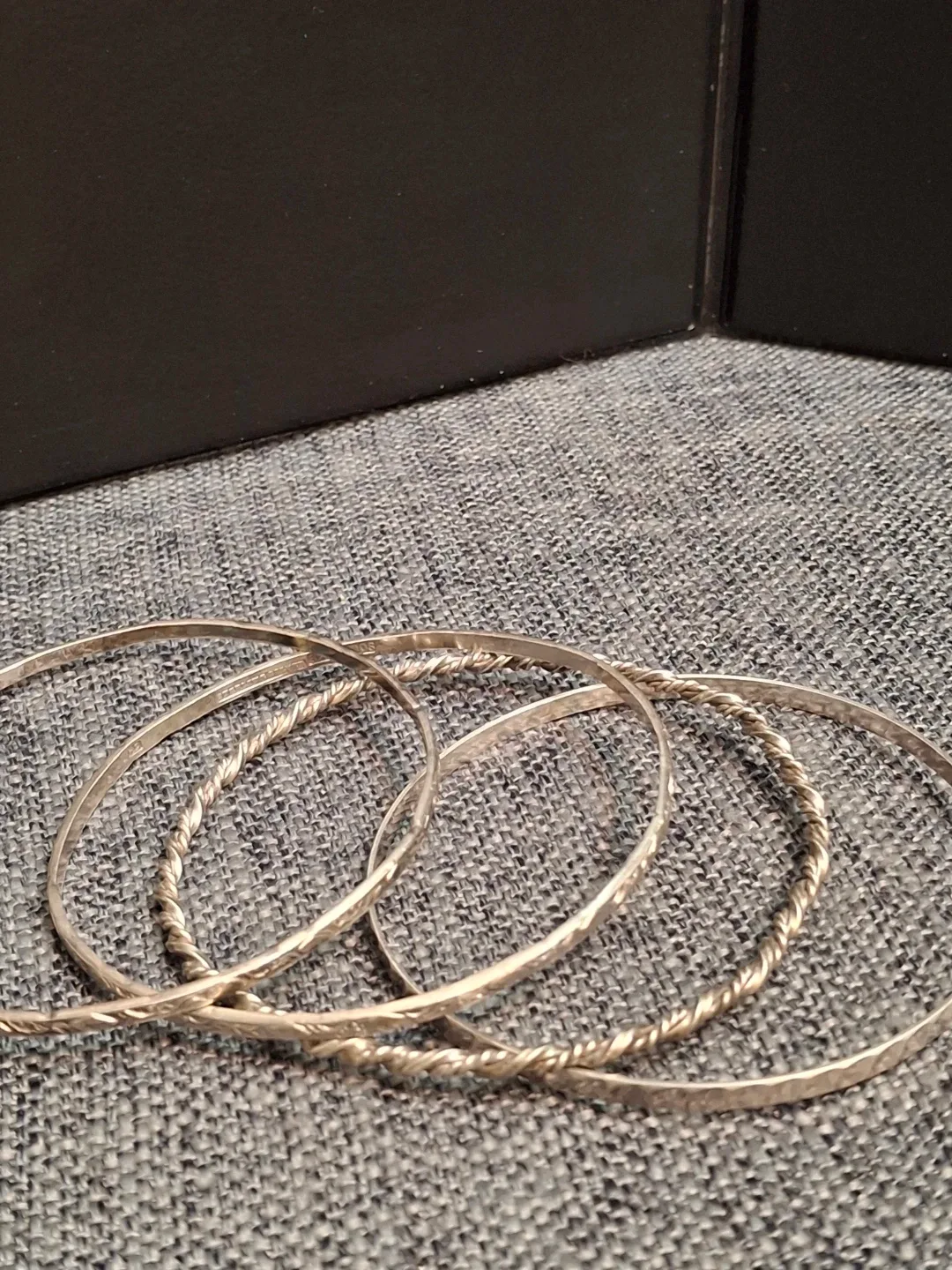 Sterling Silver Bangle Bracelet Set - 4 Pieces image indicator(3)